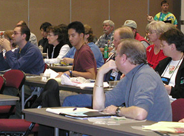 Our staff conducts numerous workshops and presentations at conferences and 
other venues for the professional development of geoscience educators. You can 
access the materials from these workshops <a 
href="/teacher_resources/main/w2u_workshops.html">
here</a>.<p><small><em> Windows to the Universe original image</em></small></p>